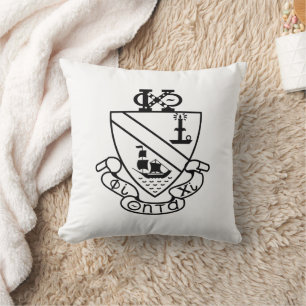 Phi Chi Theta Crest B&W Cushion