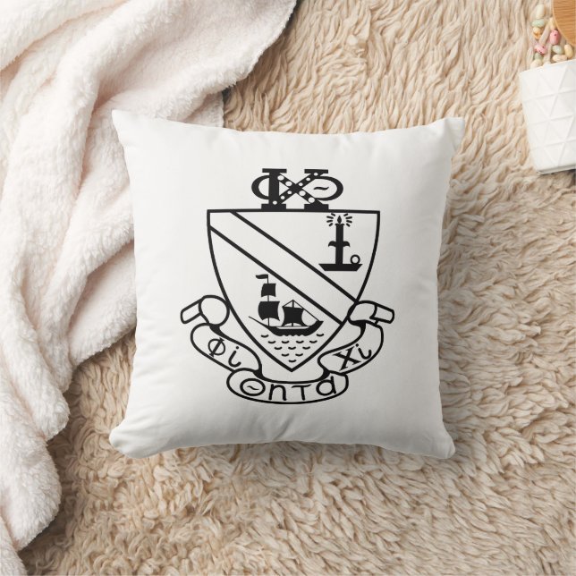 Phi Chi Theta Crest | B&W Cushion (Blanket)