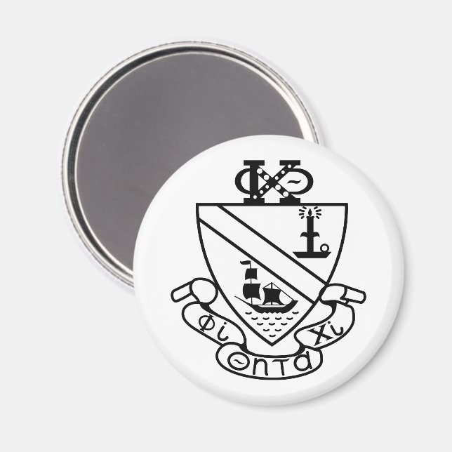 Phi Chi Theta Crest | B&W Magnet (Front/Back)