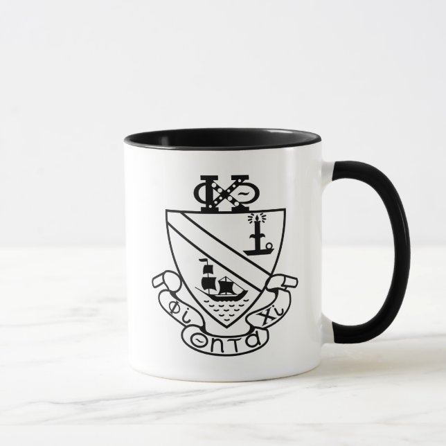 Phi Chi Theta Crest | B&W Mug (Right)