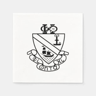 Phi Chi Theta Crest B&W Napkin