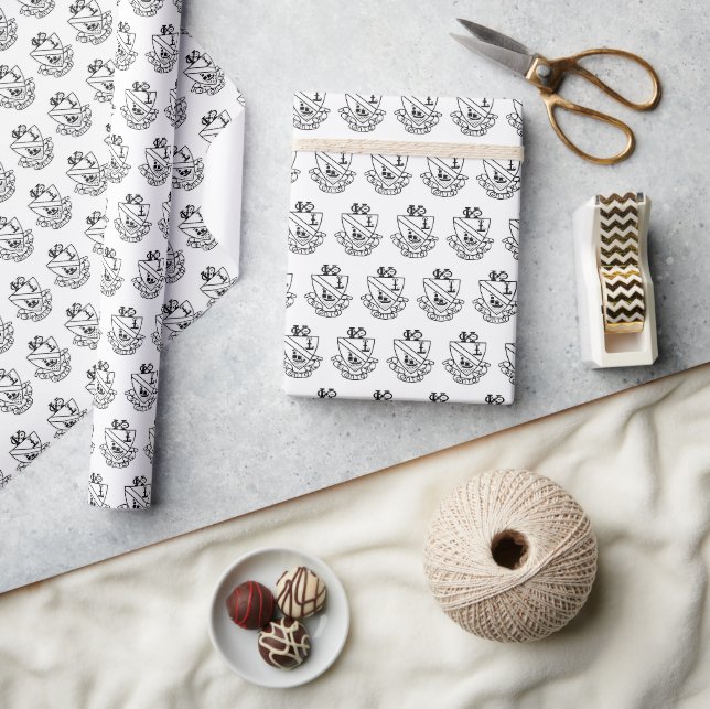 Phi Chi Theta Crest | B&W Wrapping Paper (Crafts)