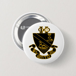 Phi Chi Theta Crest   Gold and Black 6 Cm Round Badge