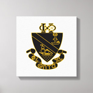 Phi Chi Theta Crest Gold and Black Canvas Print