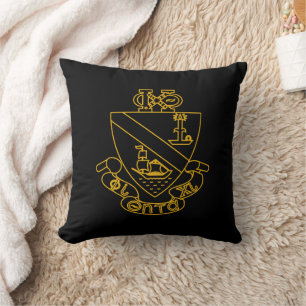 Phi Chi Theta Crest Gold and Black Cushion