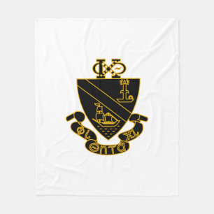 Phi Chi Theta Crest Gold and Black Fleece Blanket