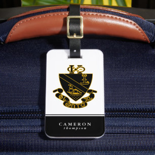Phi Chi Theta Crest Gold and Black Luggage Tag