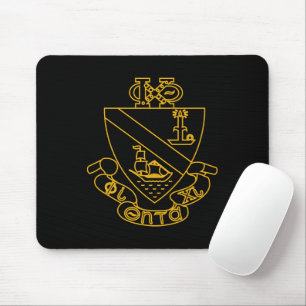 Phi Chi Theta Crest Gold and Black Mouse Pad