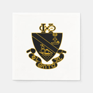 Phi Chi Theta Crest | Gold and Black Napkin