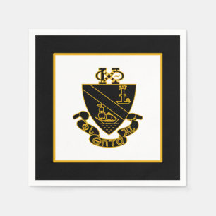 Phi Chi Theta Crest Gold and Black Napkin
