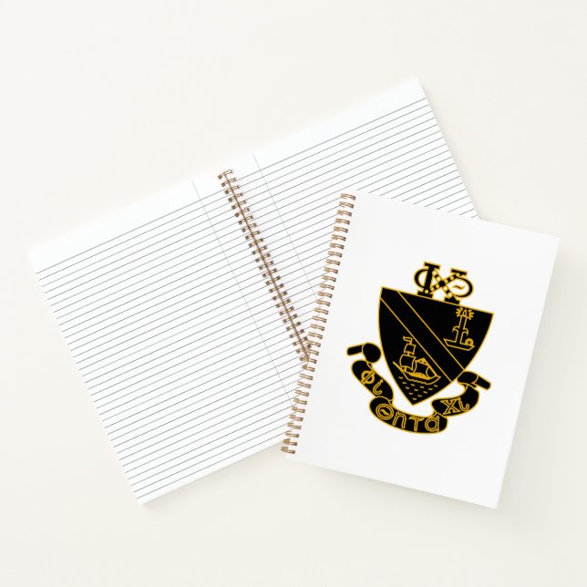 Phi Chi Theta Crest | Gold and Black Notebook (Inside)