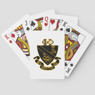 Phi Chi Theta Crest Gold and Black Playing Cards