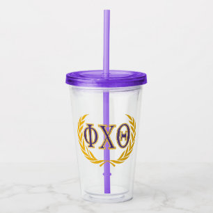 Phi Chi Theta Greek with Wreath Acrylic Tumbler