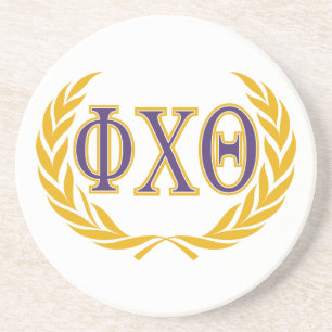 Phi Chi Theta Greek with Wreath Coaster