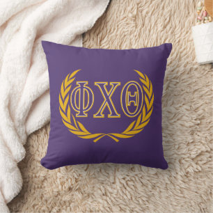 Phi Chi Theta Greek with Wreath Cushion