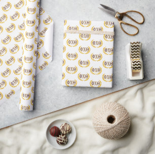 Phi Chi Theta Greek with Wreath Wrapping Paper