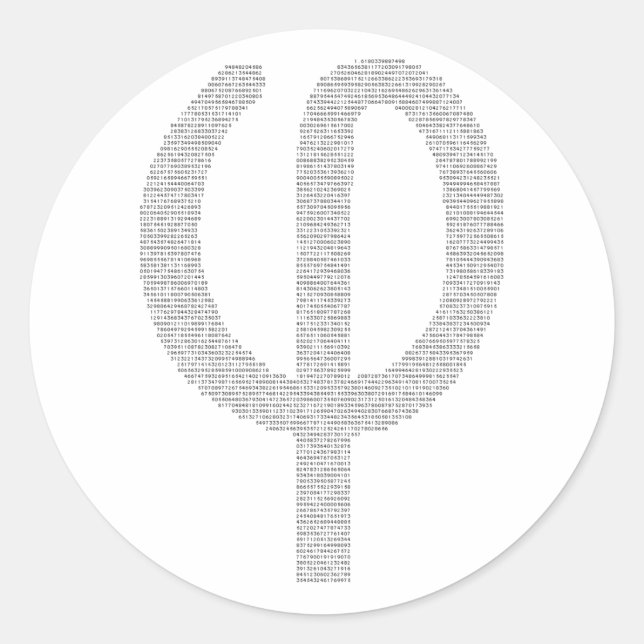 Phi (Golden Ratio) Classic Round Sticker (Front)