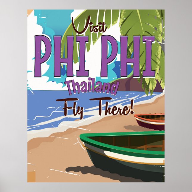 Phi Phi thailand vintage travel poster (Front)