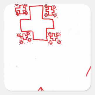 Phi See Thru Fractal Trees Square Sticker