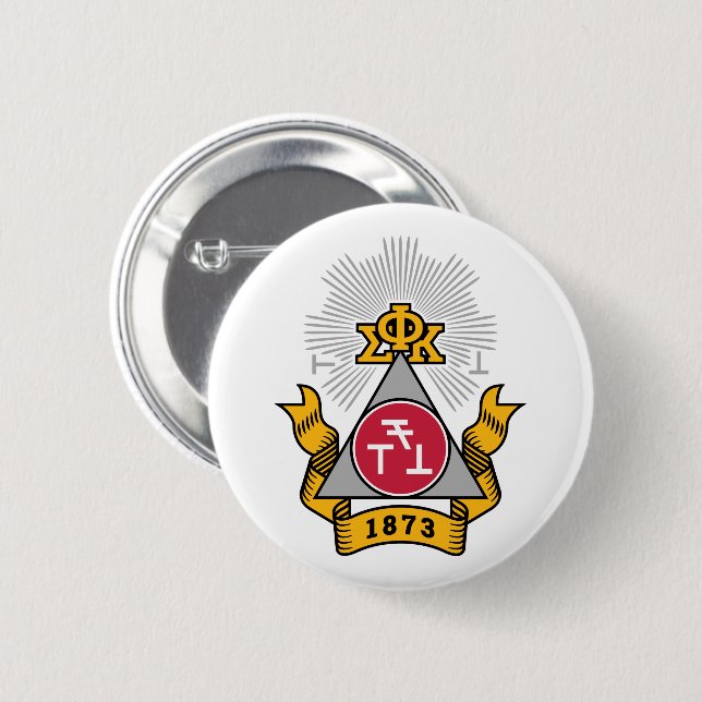 Phi Sigma Kappa Crest 6 Cm Round Badge (Front & Back)