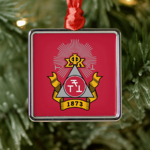 Phi Sigma Kappa Crest Metal Tree Decoration
