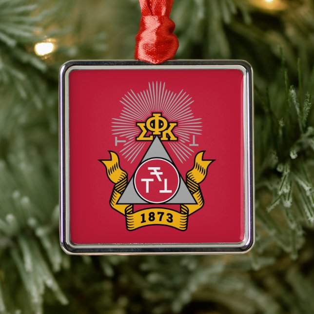 Phi Sigma Kappa Crest Metal Tree Decoration (Tree)