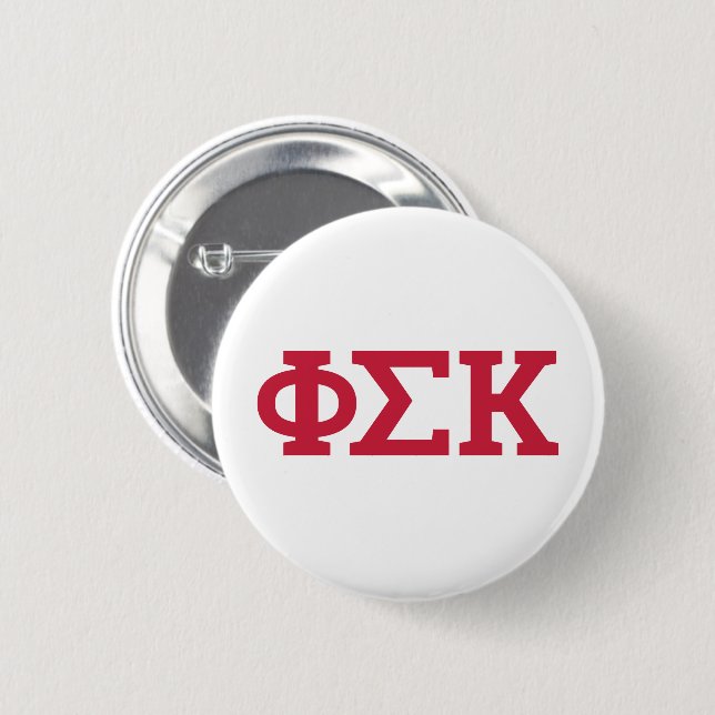 Phi Sigma Kappa Letters 6 Cm Round Badge (Front & Back)