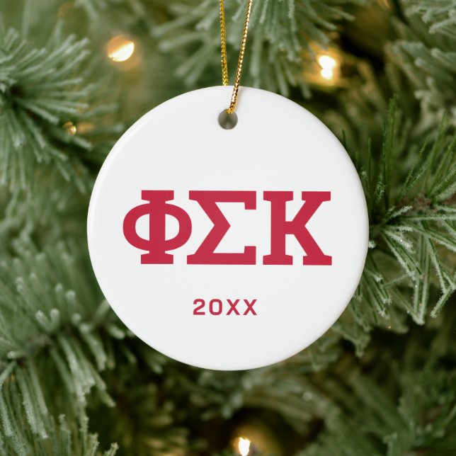 Phi Sigma Kappa Letters Ceramic Tree Decoration (Tree)