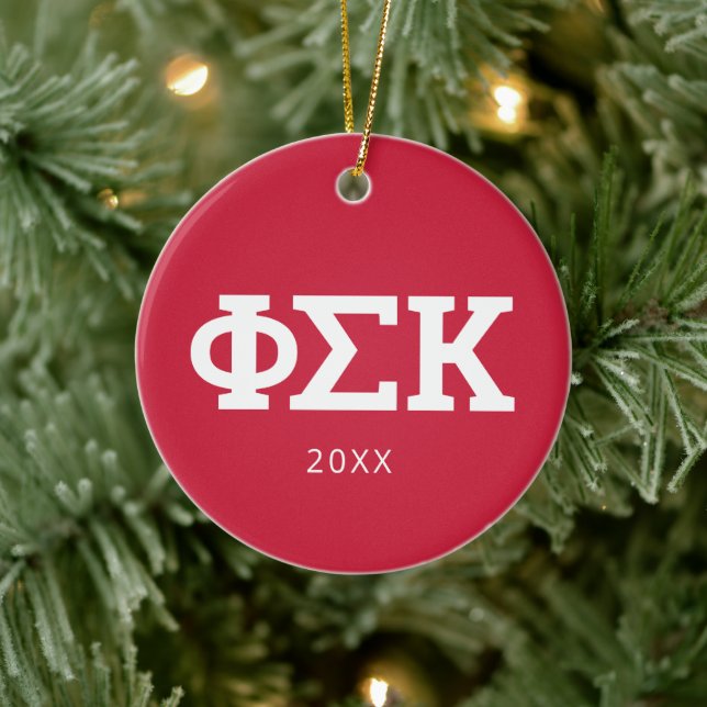 Phi Sigma Kappa Letters Ceramic Tree Decoration (Tree)