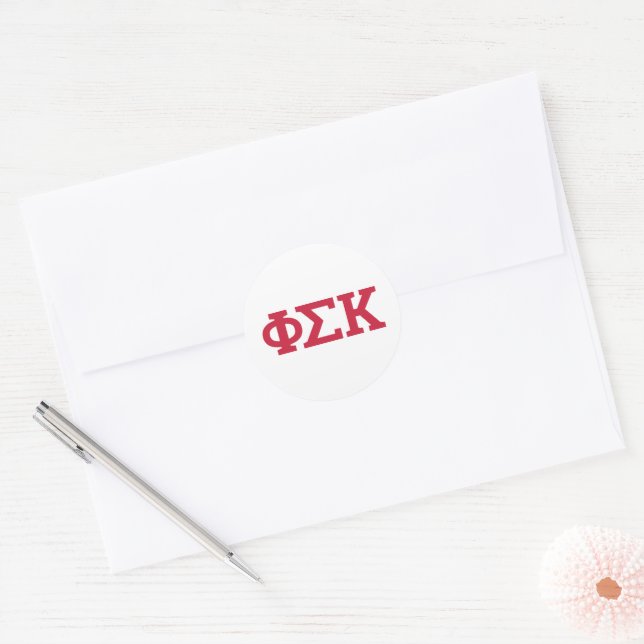 Phi Sigma Kappa Letters Classic Round Sticker (Envelope)