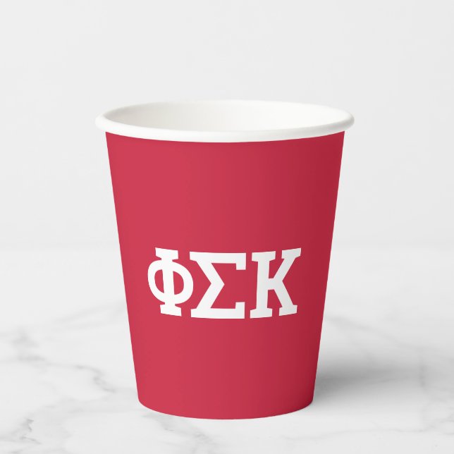 Phi Sigma Kappa Letters Paper Cups (Front)