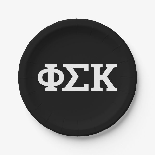 Phi Sigma Kappa Letters Paper Plate (Front)