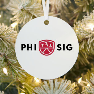 Phi Sigma Kappa Logo Metal Tree Decoration