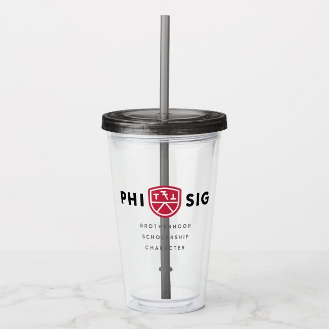 Phi Sigma Kappa Principles Acrylic Tumbler (Front)