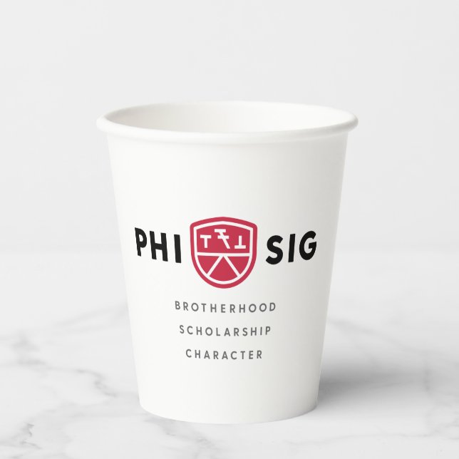 Phi Sigma Kappa Principles Paper Cups (Front)