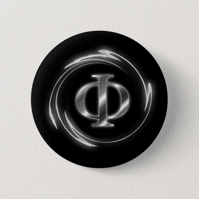 Phi symbol 6 cm round badge (Front)