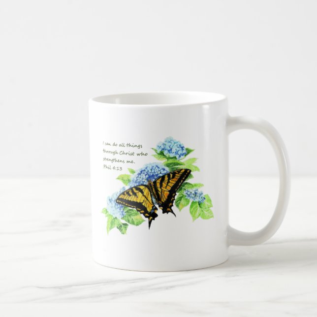 Phil 4:13 Inspirational Bible Scripture Motivation Coffee Mug (Right)