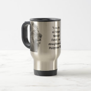 Phil 4:13 Inspirational Bible Scripture Motivation Travel Mug