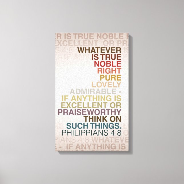 Phil 4:8 Wrapped Canvas 16x24 (Front)