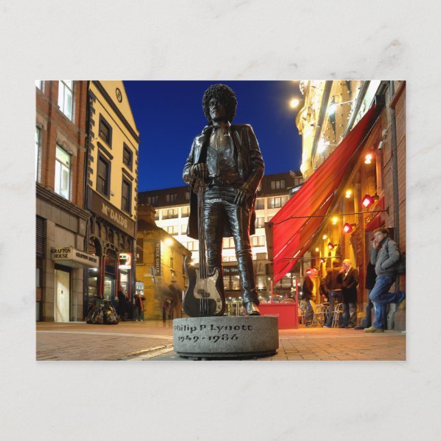 Phil Lynott Sculpture/ Dublin Postcard (Front)