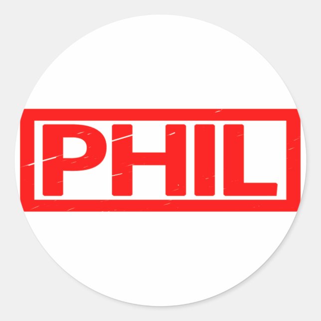 Phil Stamp Classic Round Sticker (Front)