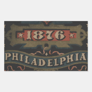 Philadelphia 1876 pennsylvania rectangular sticker