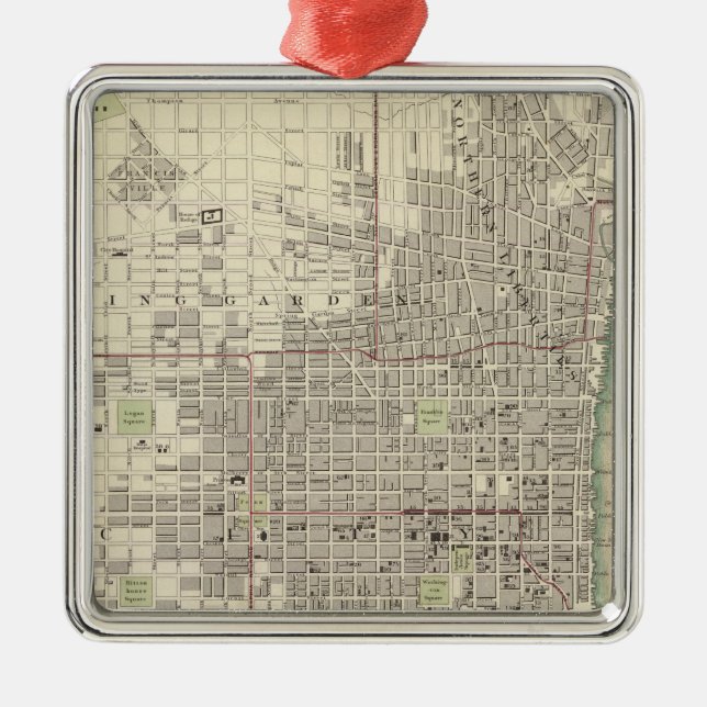 Philadelphia 8 metal tree decoration (Front)