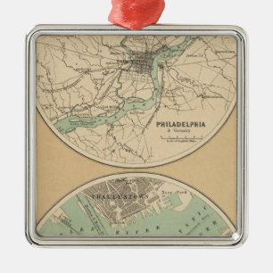 Philadelphia and Boston Metal Tree Decoration