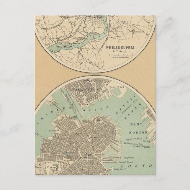Philadelphia and Boston Postcard (Front)
