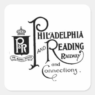 Philadelphia and Reading Railroad Logo Square Sticker