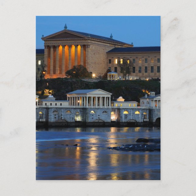 Philadelphia Art Museum and Fairmount Water Works Postcard (Front)