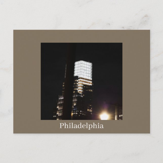Philadelphia at Night Postcard (Front)