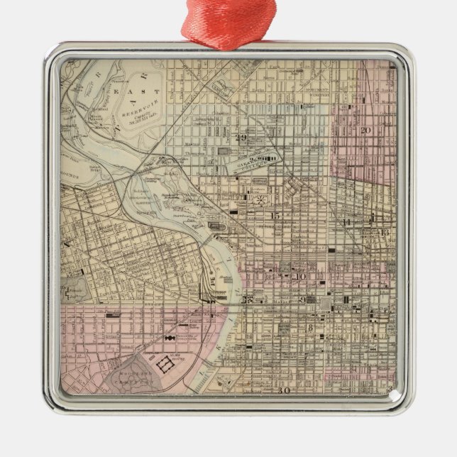 Philadelphia, Camden 2 Metal Tree Decoration (Front)