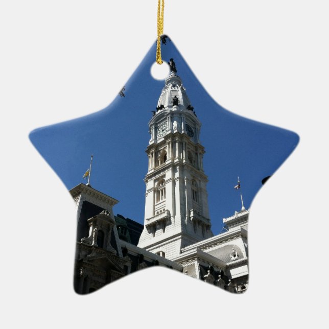 Philadelphia Ceramic Tree Decoration (Front)